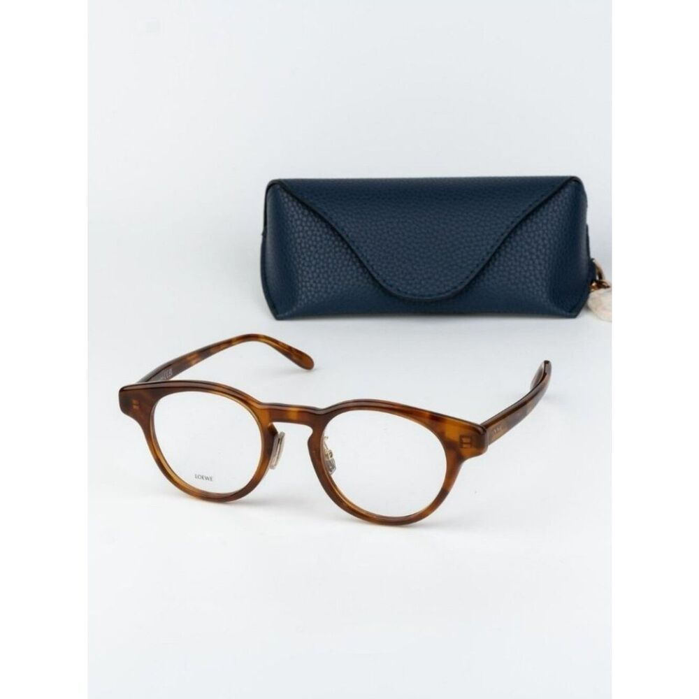 Loewe Men Eyeglasses Blonde Havana Round LW50085F 053 NEW AUTHENTIC